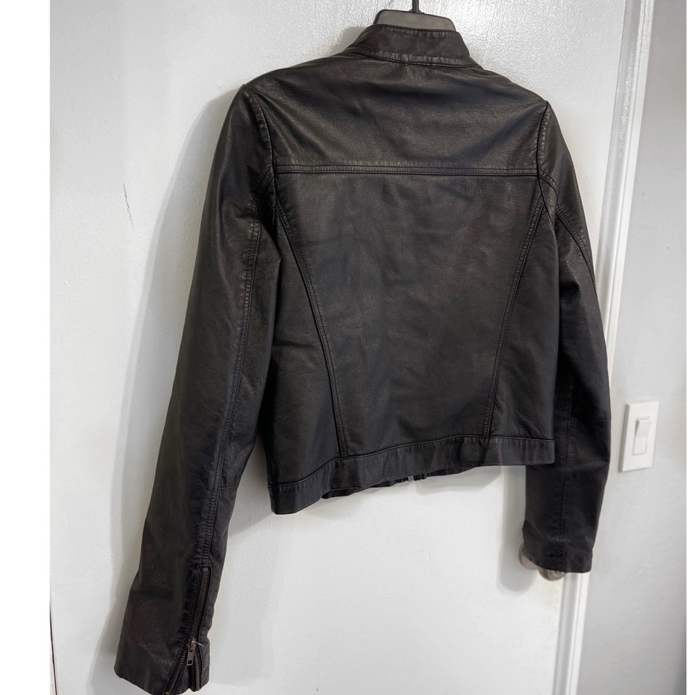 Faux Black Leather Jacket - Size 38 - Picture 6 of 6